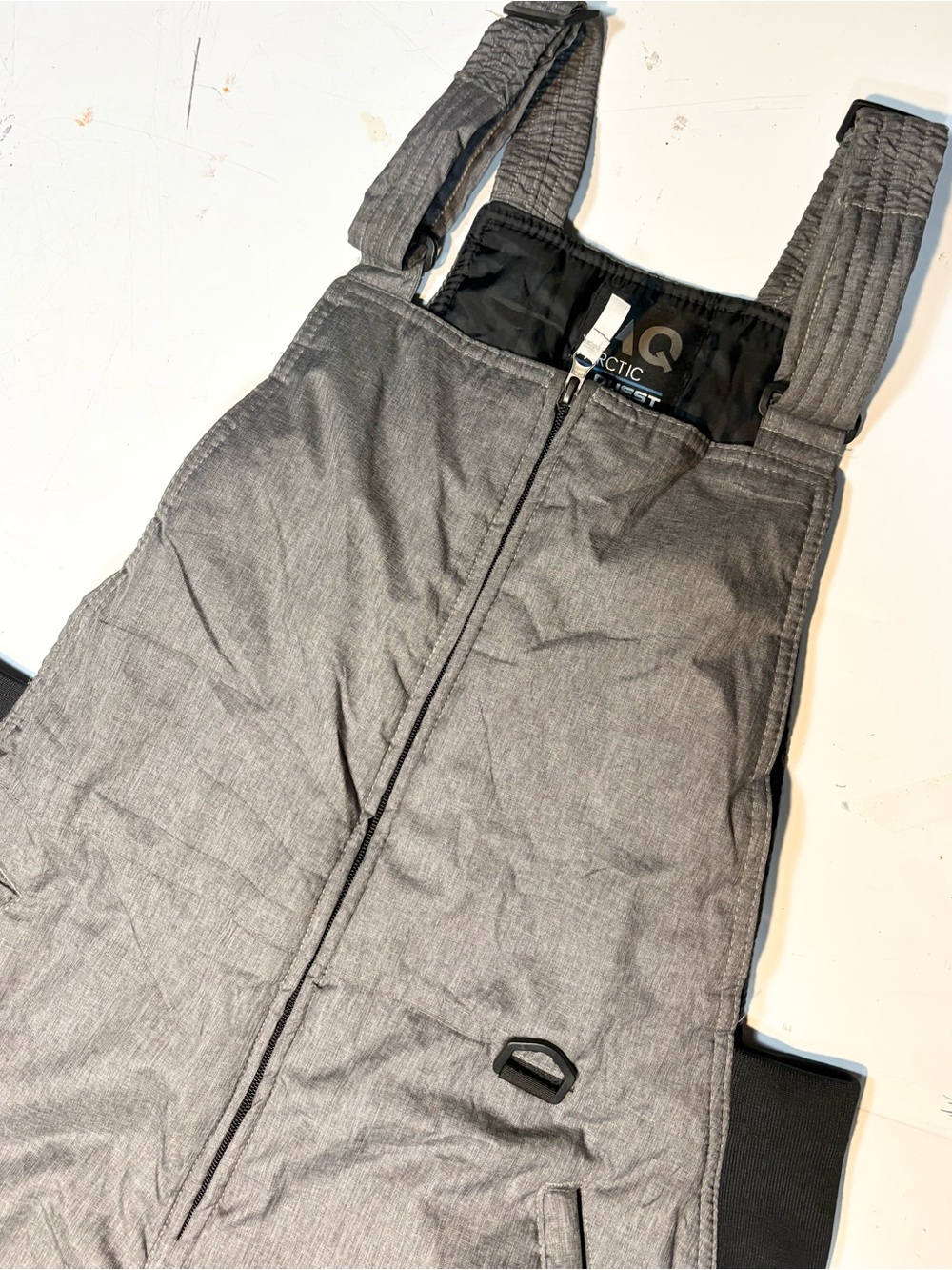 Arctic Quest (AQ) Heather Grey Polyester Winter Ski Bib Overalls large - Picture 10 of 13